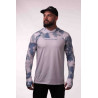 DTF 2002-5 - CAMISA FLEX CAMO AQUA BLUR COMFORT - CINZA