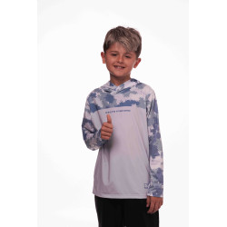 DTF 2002-5 - CAMISA FLEX CAMO AQUA BLUR COMFORT - CINZA