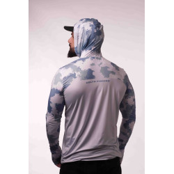 DTF 2002-5 - CAMISA FLEX CAMO AQUA BLUR COMFORT - CINZA