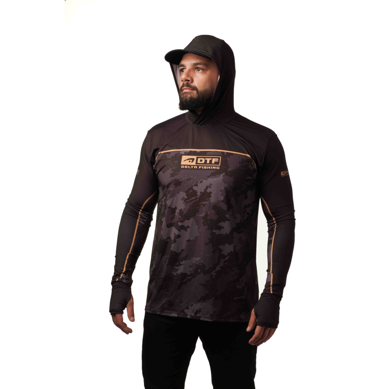 DTF 2003-5 - CAMISA FLEX CAMO SHADOW COMFORT - PRETO