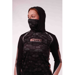 DTF 2018-6F - BABY LOOK BLACK SHIELD TUCUNA CAMO COMFORT PLUS - PRETO/SALMÃO