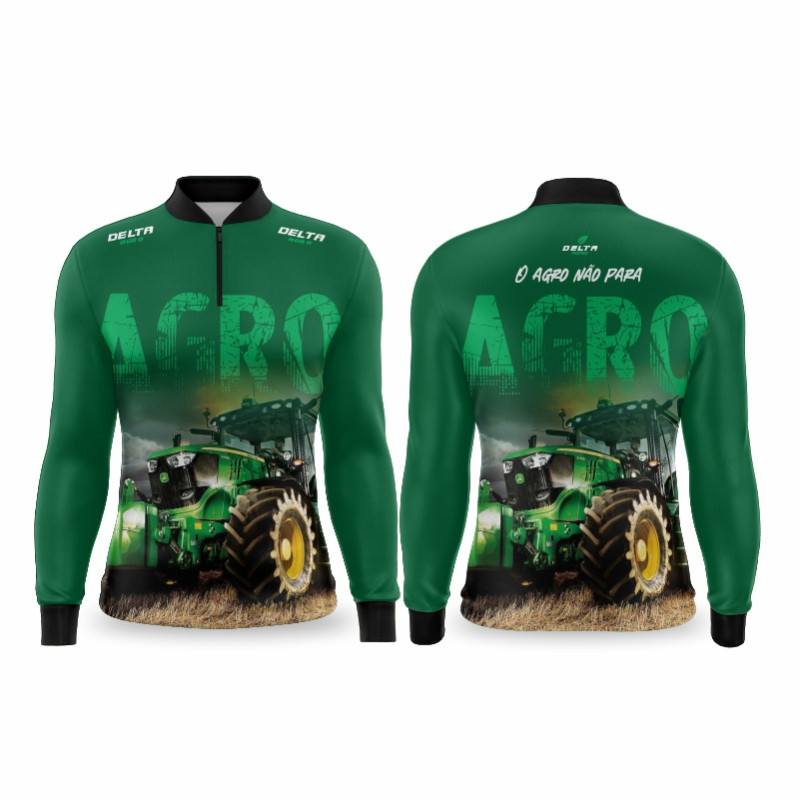 DTA 3000-1 - CAMISA ZÍPER COMFORT ML AGRO - VERDE